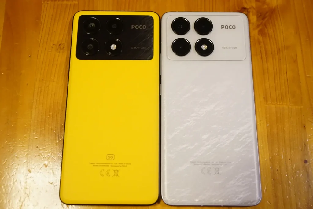 XiaomiのPOCO X6 ProとF6 Proを並べた状態